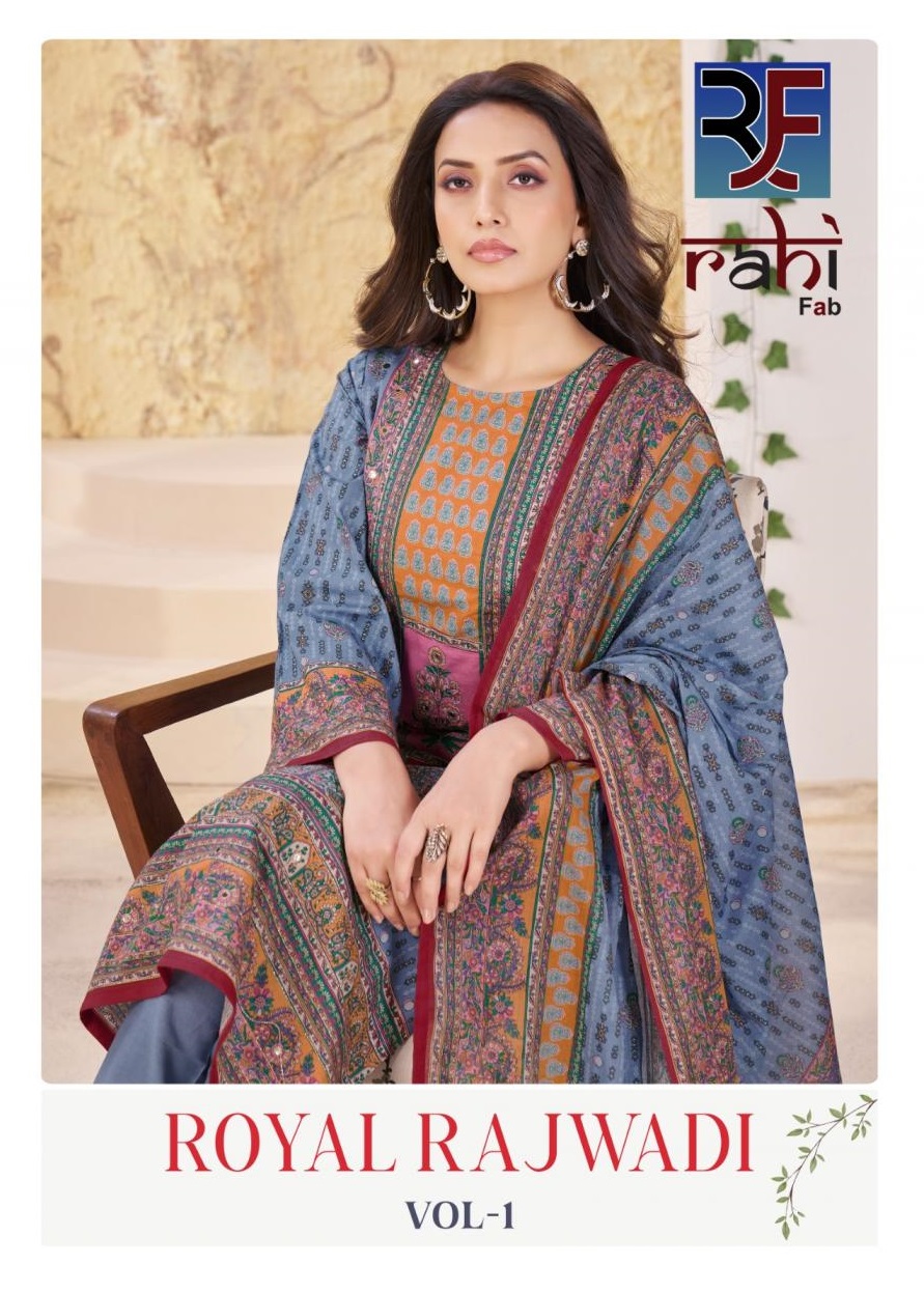 ROYAL RAJWADI VOL 1 BY RAHI FAB LAUNCHED FANCY ORGANIC PRINTED UNSTITCHED DRESS