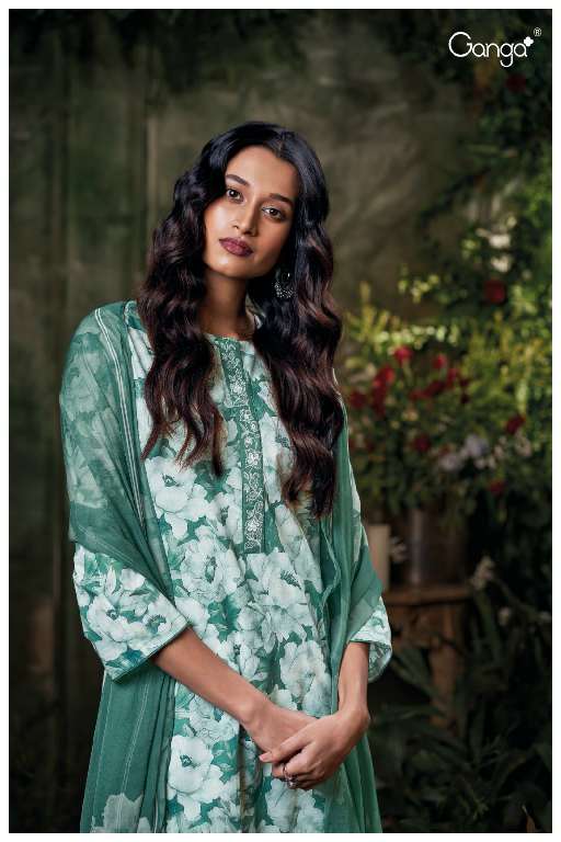 GANGA EMERA S3582 WHOLESALE PREMIUM COTTON PRINTED WITH EMBROIDERY WOK CLASSY SALWAR SUITS