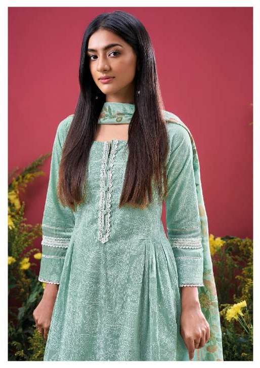REYNA LAUNCH UNIKA WHOLESALE SUPERIOR COTTON LAWN BLOCK PRINT WITH LACES TRENDY SUITS