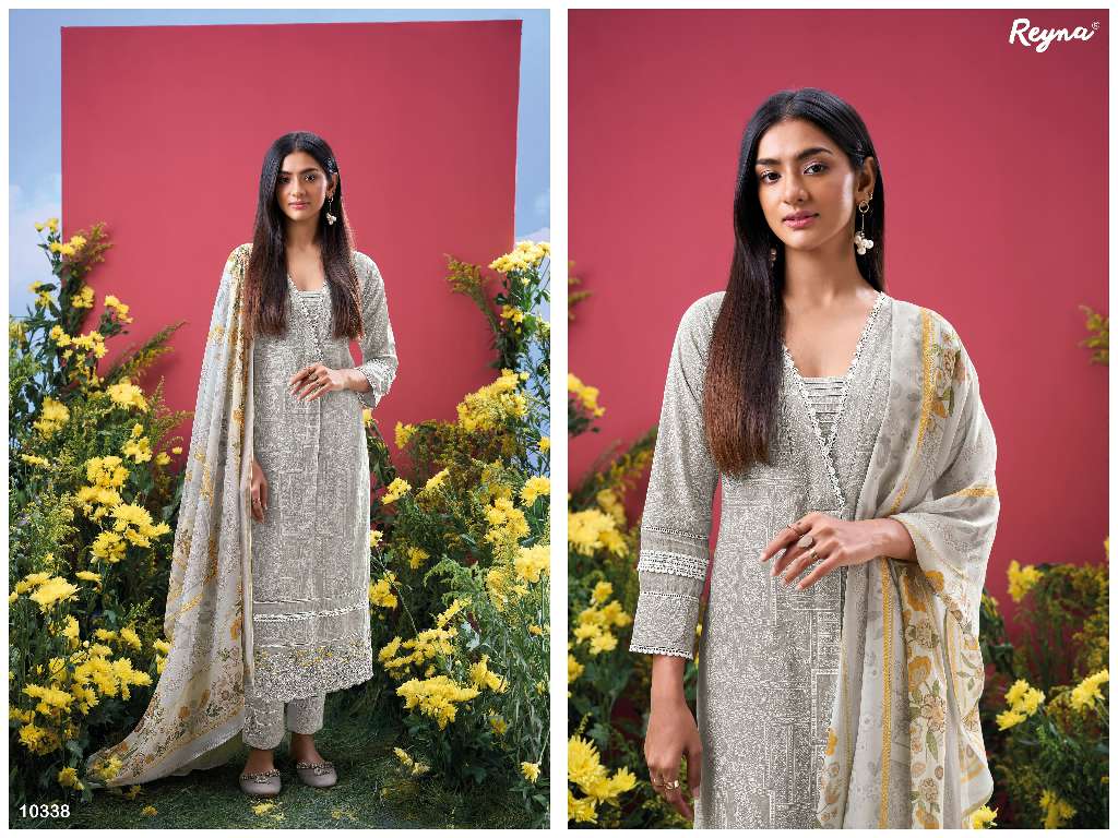 REYNA LAUNCH UNIKA WHOLESALE SUPERIOR COTTON LAWN BLOCK PRINT WITH LACES TRENDY SUITS