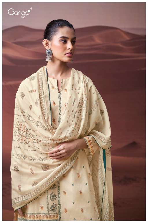 GANGA DALEYZA S3561 WHOLESALE COTTON PRINTED WITH HAND WORK DESIGNER SUITS