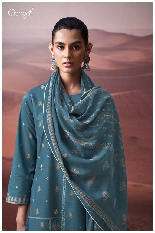 GANGA DALEYZA S3561 WHOLESALE COTTON PRINTED WITH HAND WORK DESIGNER SUITS
