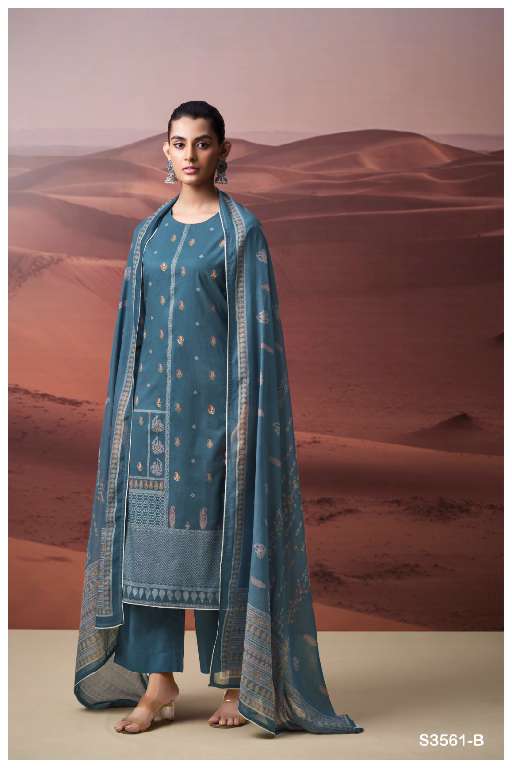 GANGA DALEYZA S3561 WHOLESALE COTTON PRINTED WITH HAND WORK DESIGNER SUITS
