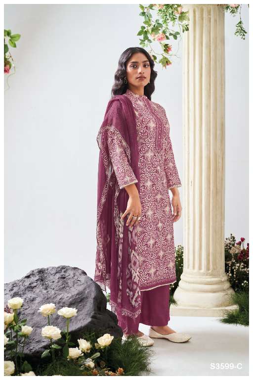 GANGA PRESENT S3599 WHOLESALE UNIQUE COLOR COMBINATION COTTON PRINTED WITH WORK  DESIGNER SUITS