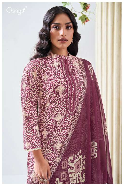 GANGA PRESENT S3599 WHOLESALE UNIQUE COLOR COMBINATION COTTON PRINTED WITH WORK  DESIGNER SUITS