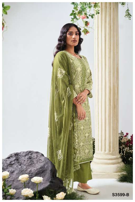 GANGA PRESENT S3599 WHOLESALE UNIQUE COLOR COMBINATION COTTON PRINTED WITH WORK  DESIGNER SUITS