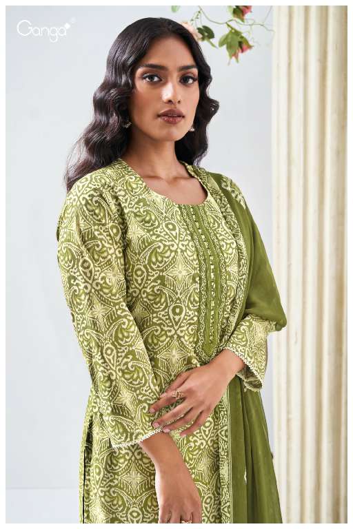 GANGA PRESENT S3599 WHOLESALE UNIQUE COLOR COMBINATION COTTON PRINTED WITH WORK  DESIGNER SUITS