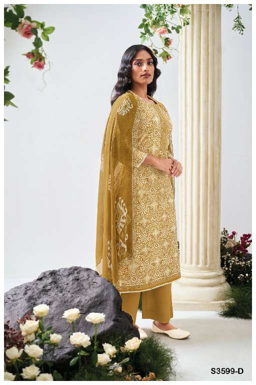 GANGA PRESENT S3599 WHOLESALE UNIQUE COLOR COMBINATION COTTON PRINTED WITH WORK  DESIGNER SUITS