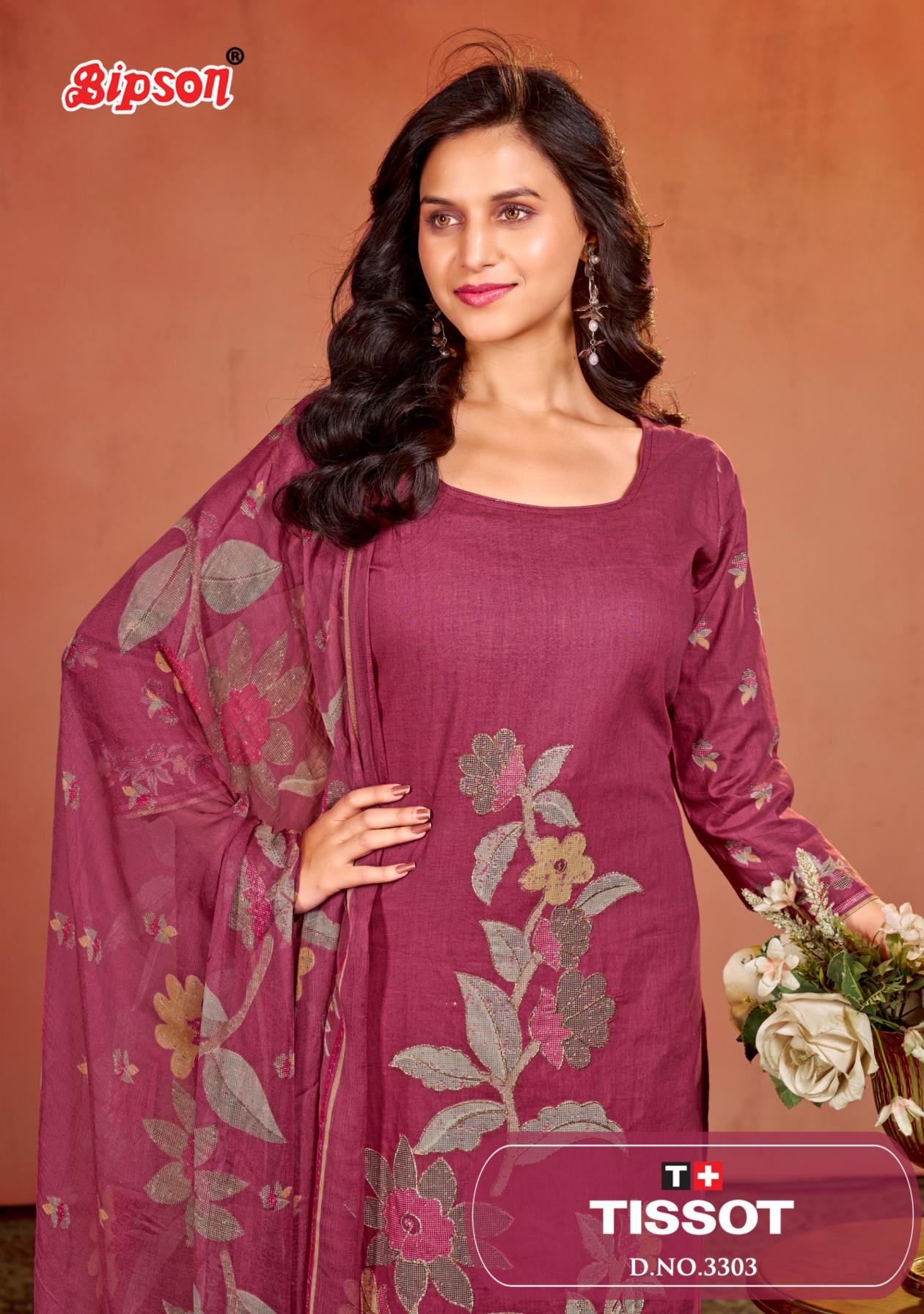 TISSOT 3303 BY BIPSON PRINT UNSTITCHED 3PCS KURTA DRESS MATERIAL