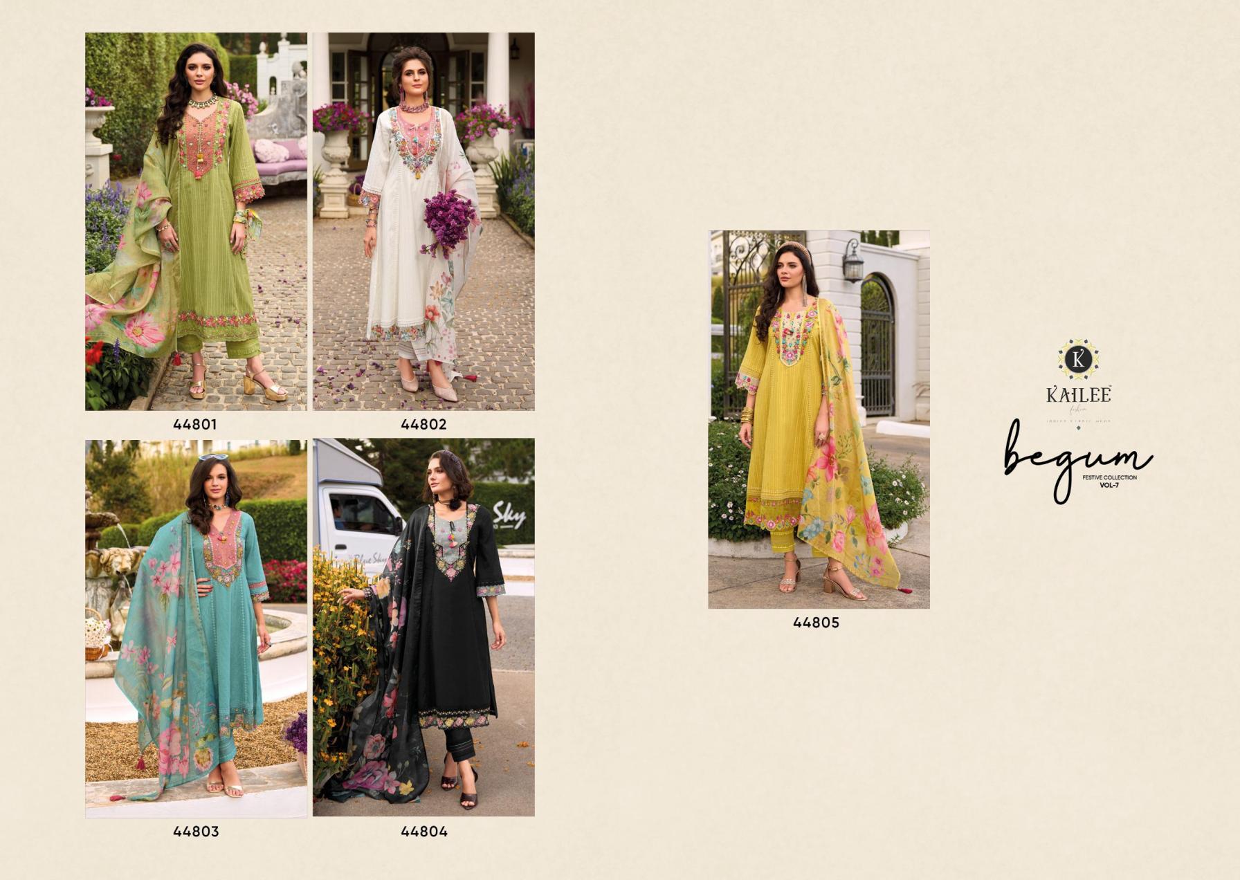 BEGUM VOL 7 BY KAILEE FASHION COTTON A LINE STYLE READYMADE PREMIUM SUIT FOR WOMENS