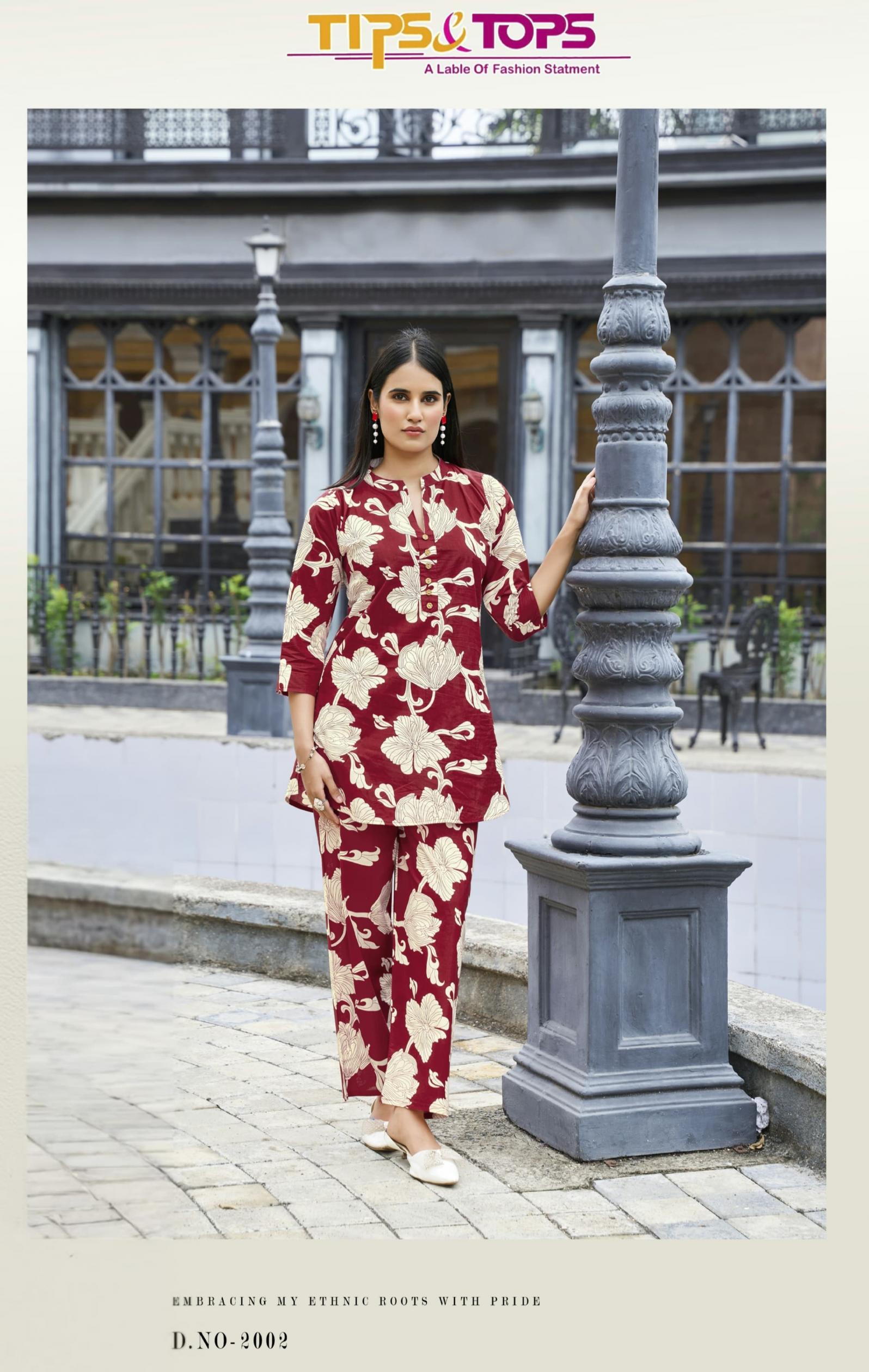 COTTON TRENDS VOL 2 BY TIPS AND TOPS TRENDY STITCHED CO-ORD SET FOR WOMEN