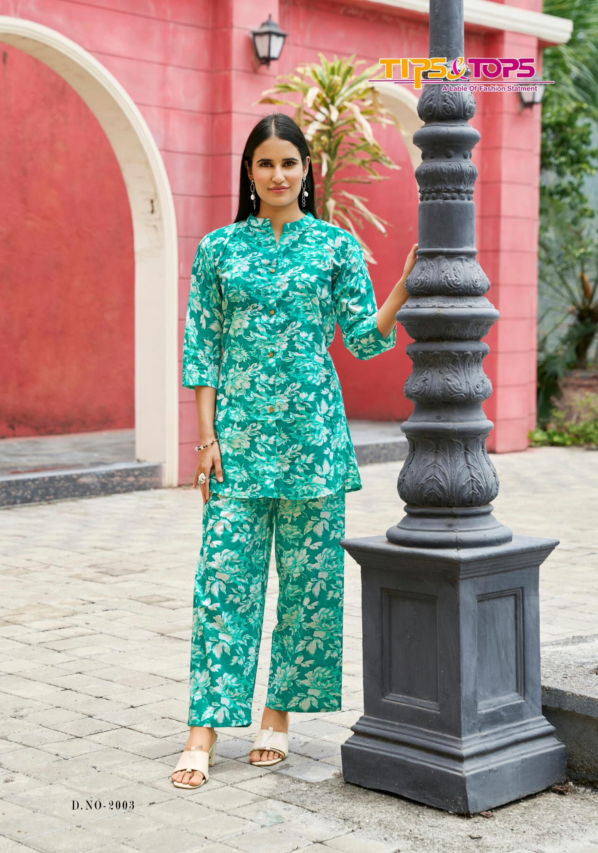 COTTON TRENDS VOL 2 BY TIPS AND TOPS TRENDY STITCHED CO-ORD SET FOR WOMEN