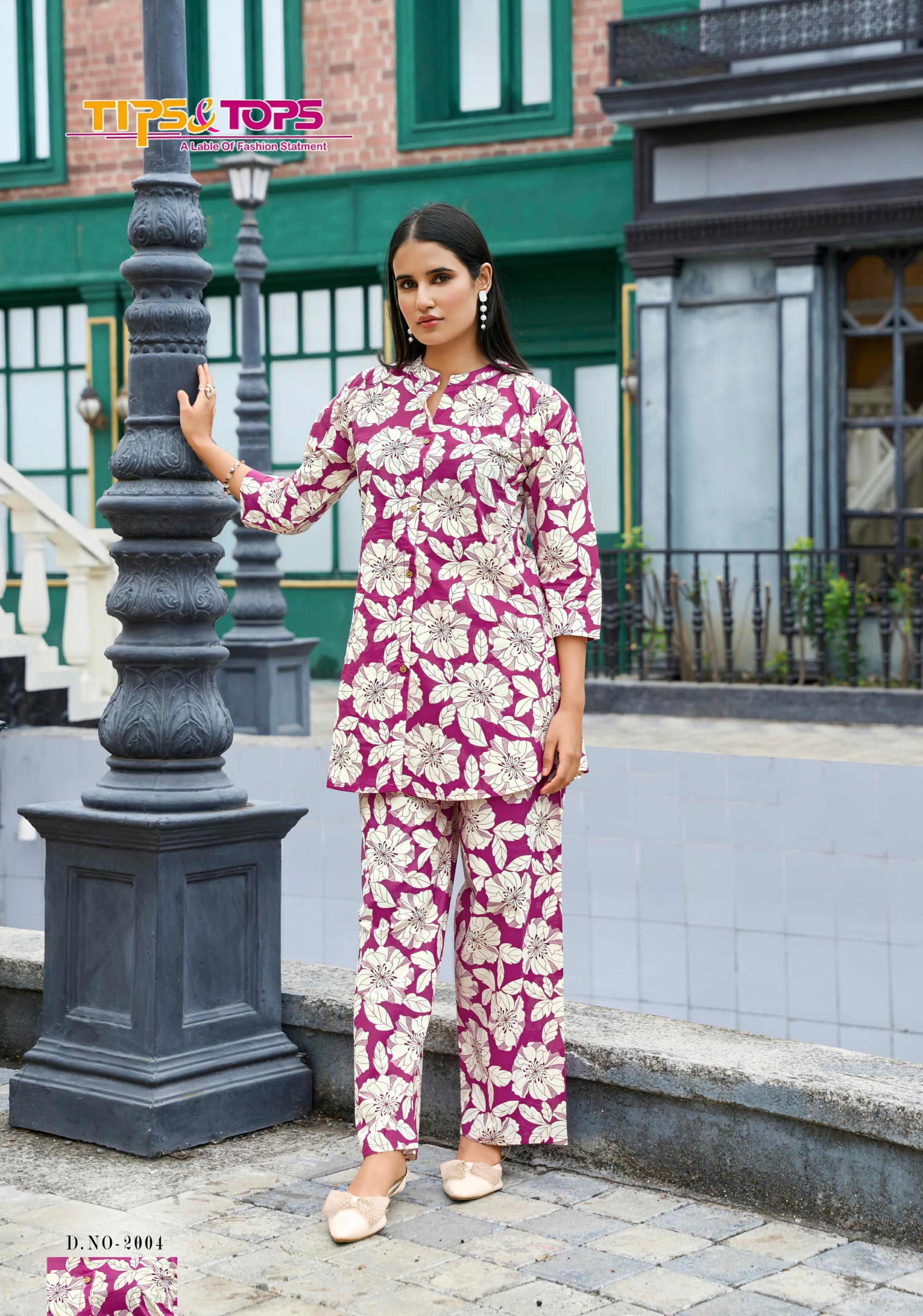 COTTON TRENDS VOL 2 BY TIPS AND TOPS TRENDY STITCHED CO-ORD SET FOR WOMEN