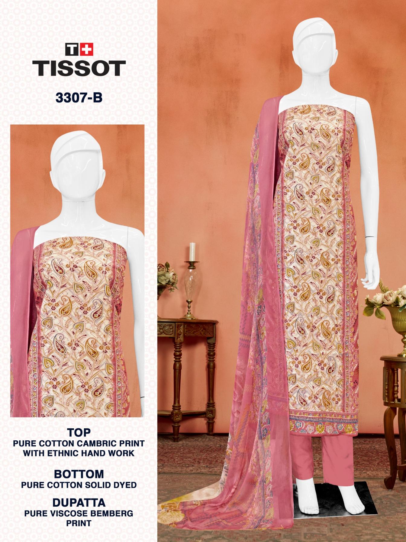 TISSOT 3307 BY BIPSON PRINT SWEET UNSTITCHED 3PCS DRESS MATERIAL