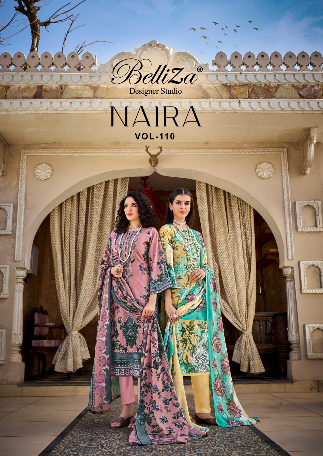 NAIRA VOL 110 BY BELLIZA DESIGNER NEW DESIGN COTTON PAKISTANI SUIT 2025