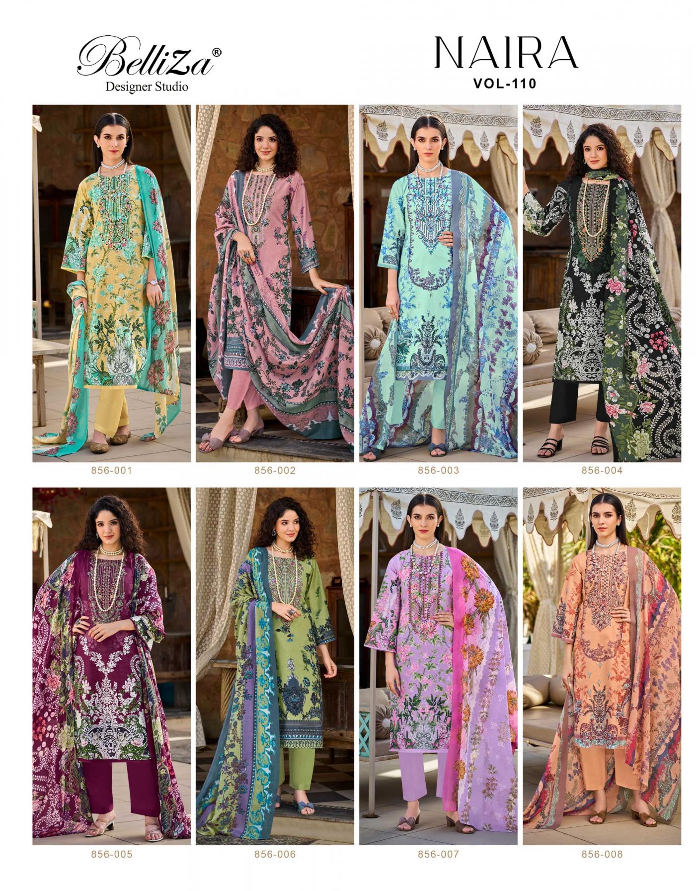 NAIRA VOL 110 BY BELLIZA DESIGNER NEW DESIGN COTTON PAKISTANI SUIT 2025