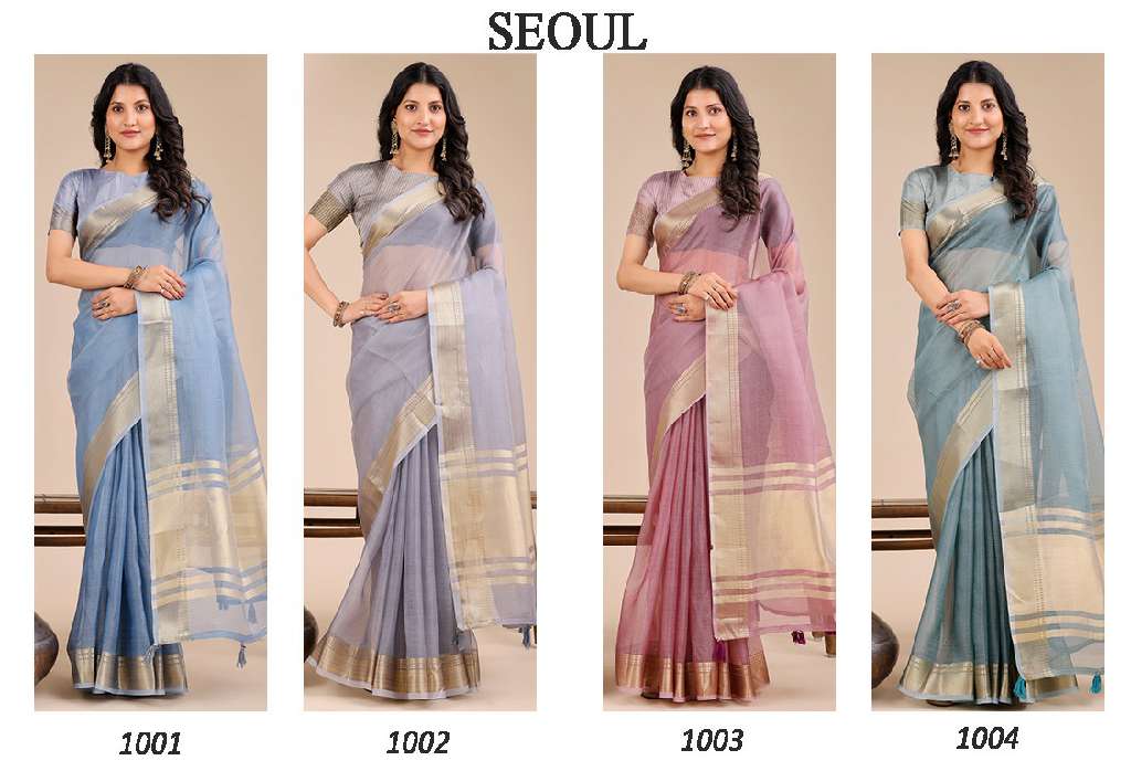 ASTITA SEOUL WHOLESALE ORGANZA BEAUTIFUL COLORS CASUAL SAREES