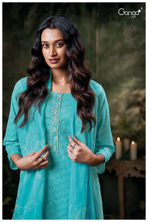 GANGA DELIA S3575 WHOLESALE PURE COTTON PRINTED WITH EMBROIDERY WORK SEMI STITCHED SALWAR KAMEEZ