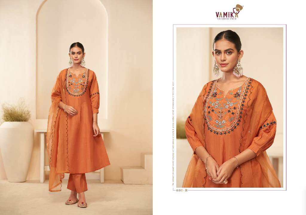 VAMIKA RASMALAI VOL-1 WHOLESALE HEAVY CAMBRIC COTTON WITH HEAVY HAND WORK READYMADE ANARKALI STYLIST SUITS