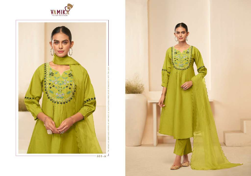 VAMIKA RASMALAI VOL-1 WHOLESALE HEAVY CAMBRIC COTTON WITH HEAVY HAND WORK READYMADE ANARKALI STYLIST SUITS