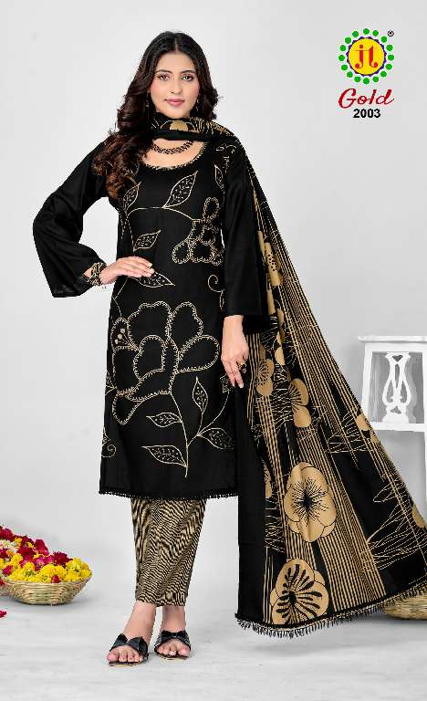 Jt Gold Vol 2 Rayon Embroidery Work Dress Material Collection