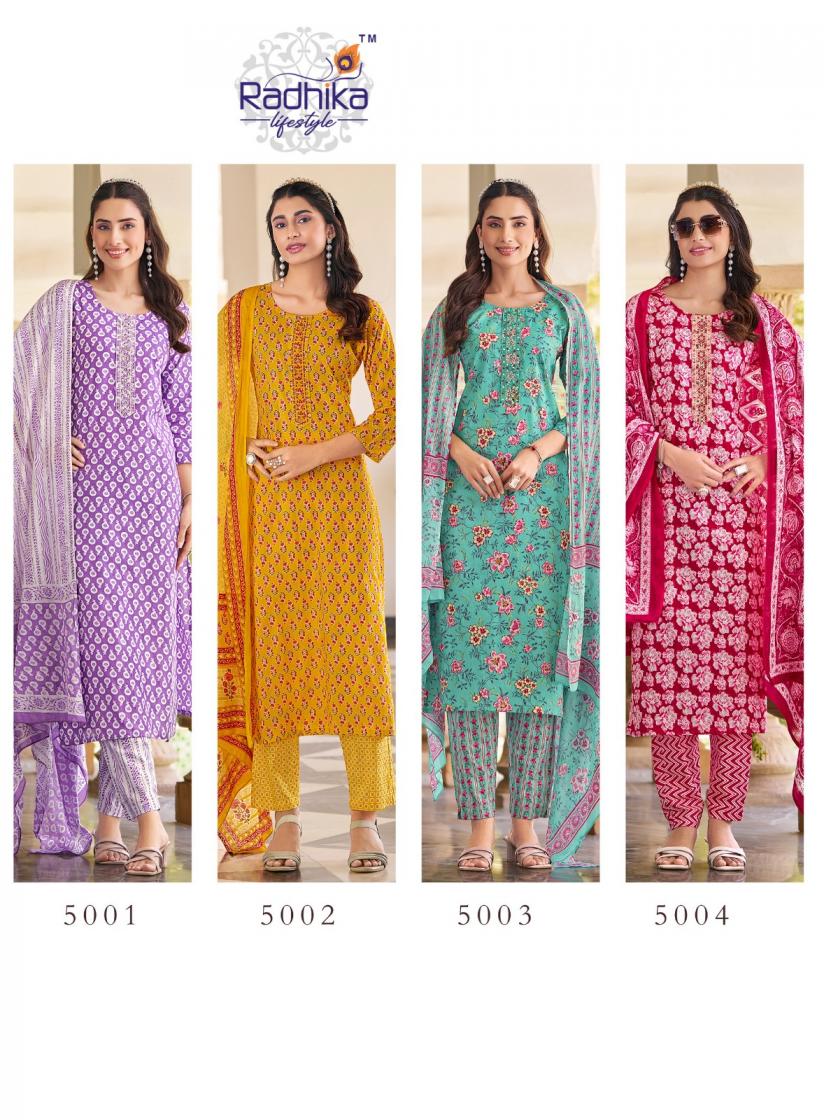 COTTON FAB VOL 5 BY RADHIKA LIFESTYLE COTTON PRINT CASUAL FULL STITCH BIG SIZE SALWAR SUIT