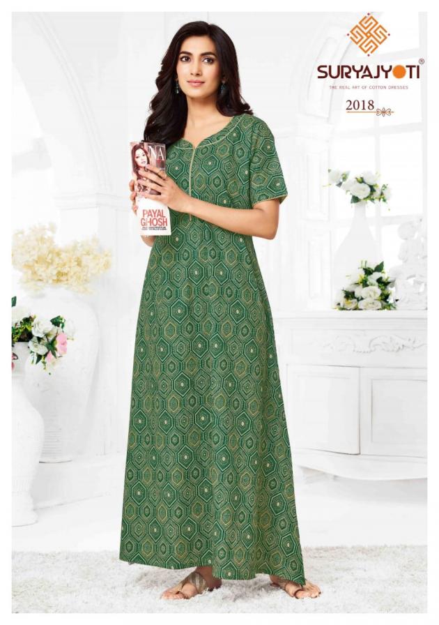 PEARL VOL 2 BY SURYAJYOTI COTTON COMFORTABLE FULLY STITCH NIGHTY FOR WOMENS