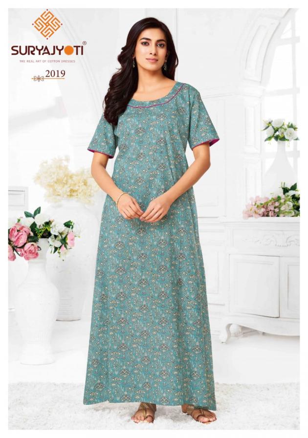 PEARL VOL 2 BY SURYAJYOTI COTTON COMFORTABLE FULLY STITCH NIGHTY FOR WOMENS