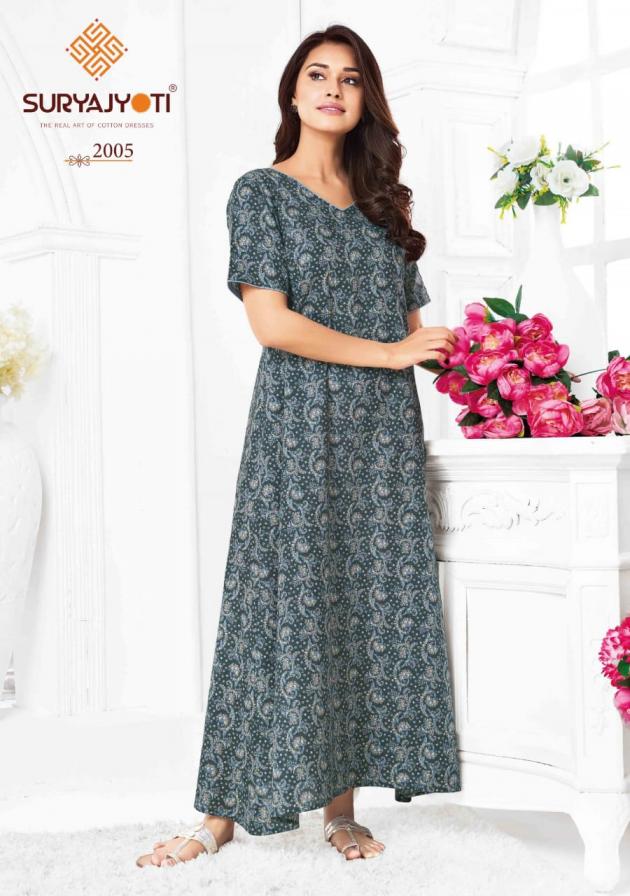 PEARL VOL 2 BY SURYAJYOTI COTTON COMFORTABLE FULLY STITCH NIGHTY FOR WOMENS