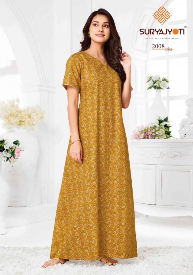 PEARL VOL 2 BY SURYAJYOTI COTTON COMFORTABLE FULLY STITCH NIGHTY FOR WOMENS