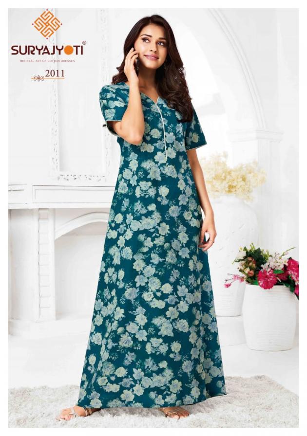 PEARL VOL 2 BY SURYAJYOTI COTTON COMFORTABLE FULLY STITCH NIGHTY FOR WOMENS