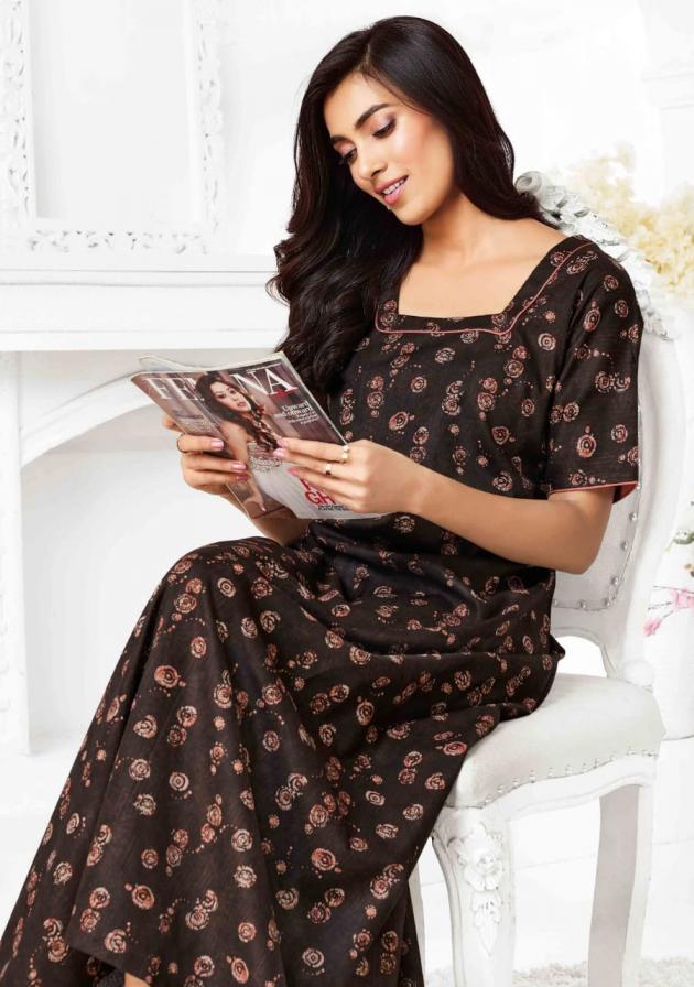 PEARL VOL 2 BY SURYAJYOTI COTTON COMFORTABLE FULLY STITCH NIGHTY FOR WOMENS