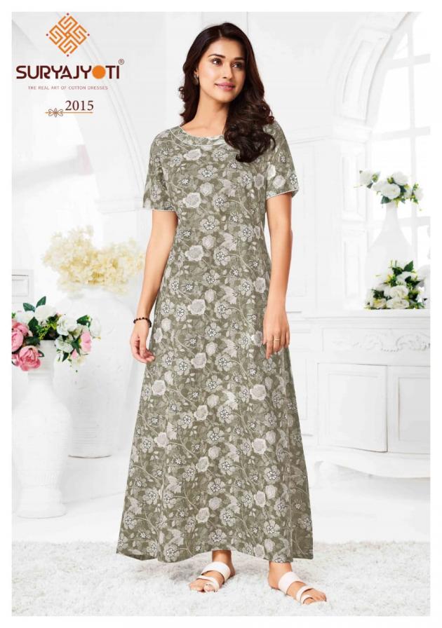 PEARL VOL 2 BY SURYAJYOTI COTTON COMFORTABLE FULLY STITCH NIGHTY FOR WOMENS