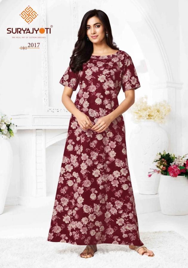 PEARL VOL 2 BY SURYAJYOTI COTTON COMFORTABLE FULLY STITCH NIGHTY FOR WOMENS