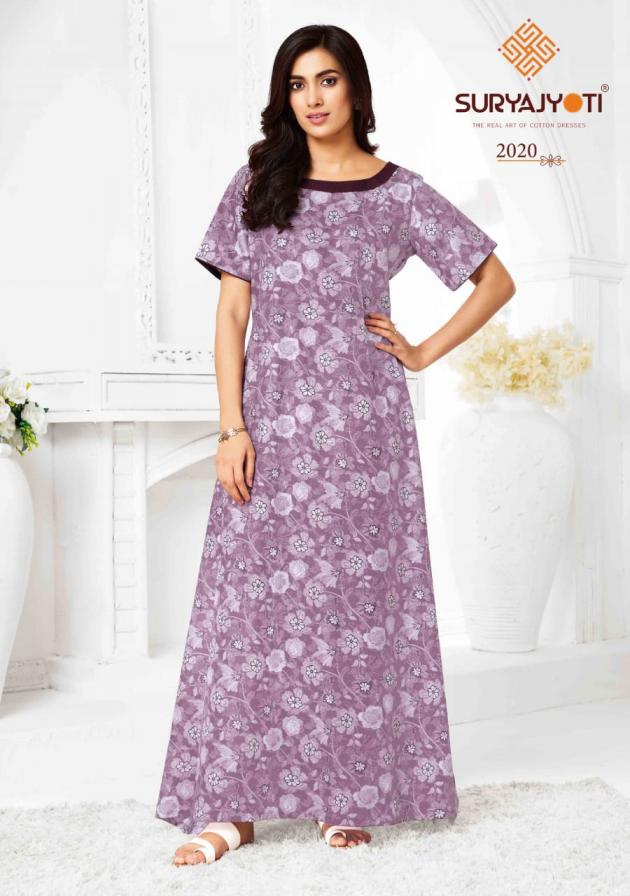 PEARL VOL 2 BY SURYAJYOTI COTTON COMFORTABLE FULLY STITCH NIGHTY FOR WOMENS