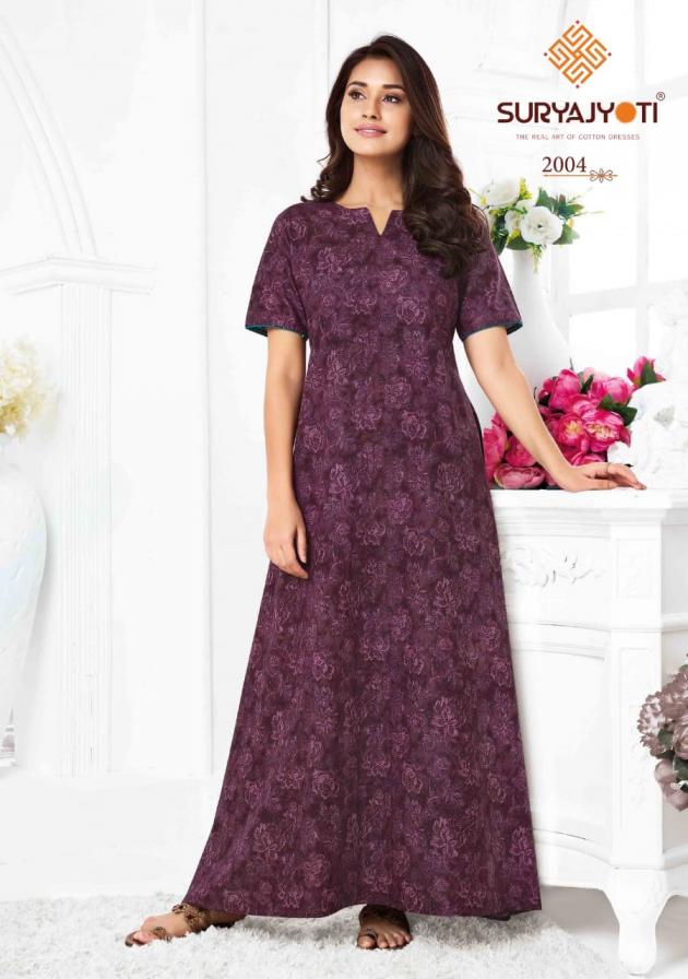 PEARL VOL 2 BY SURYAJYOTI COTTON COMFORTABLE FULLY STITCH NIGHTY FOR WOMENS