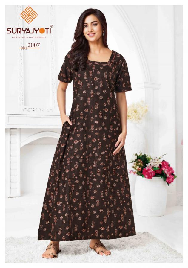 PEARL VOL 2 BY SURYAJYOTI COTTON COMFORTABLE FULLY STITCH NIGHTY FOR WOMENS
