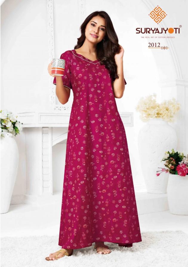 PEARL VOL 2 BY SURYAJYOTI COTTON COMFORTABLE FULLY STITCH NIGHTY FOR WOMENS