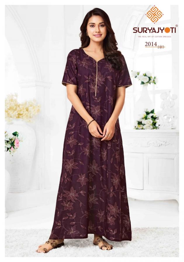 PEARL VOL 2 BY SURYAJYOTI COTTON COMFORTABLE FULLY STITCH NIGHTY FOR WOMENS