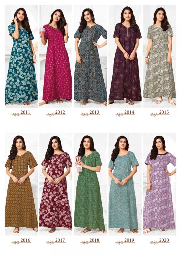 PEARL VOL 2 BY SURYAJYOTI COTTON COMFORTABLE FULLY STITCH NIGHTY FOR WOMENS