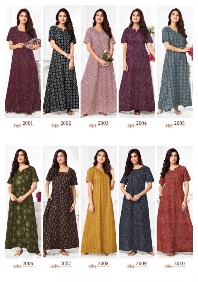 PEARL VOL 2 BY SURYAJYOTI COTTON COMFORTABLE FULLY STITCH NIGHTY FOR WOMENS