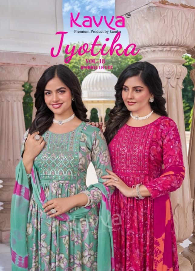 JYOTI VOL 18 BY KAVYA DISPLAYS STITCH DRESSES WITH BOTTOM AND DUPATTA