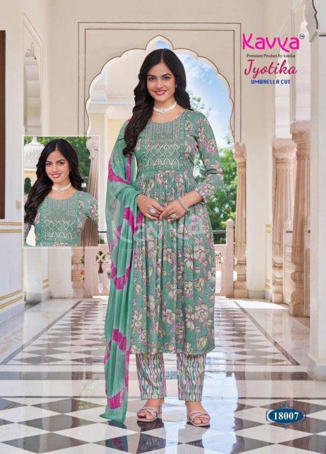 JYOTI VOL 18 BY KAVYA DISPLAYS STITCH DRESSES WITH BOTTOM AND DUPATTA