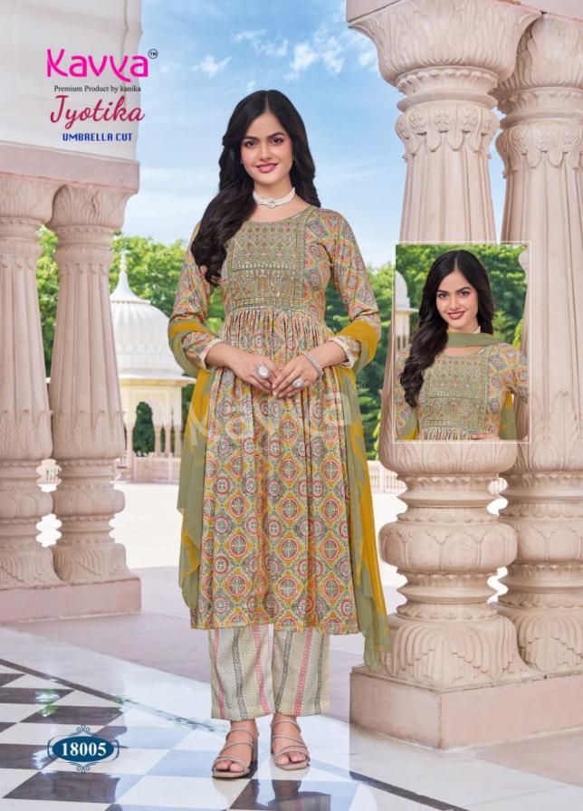 JYOTI VOL 18 BY KAVYA DISPLAYS STITCH DRESSES WITH BOTTOM AND DUPATTA