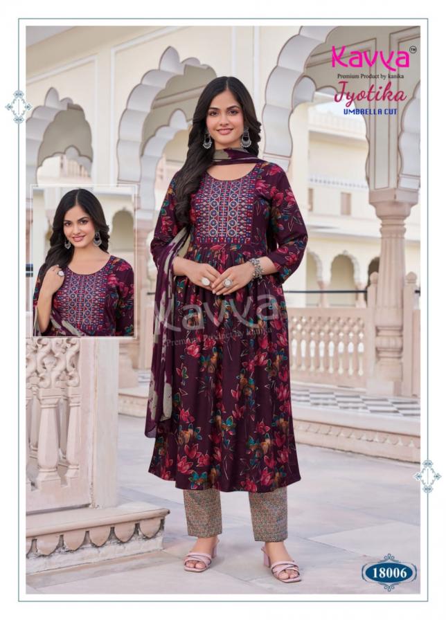 JYOTI VOL 18 BY KAVYA DISPLAYS STITCH DRESSES WITH BOTTOM AND DUPATTA
