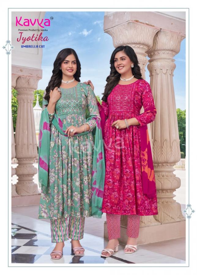 JYOTI VOL 18 BY KAVYA DISPLAYS STITCH DRESSES WITH BOTTOM AND DUPATTA