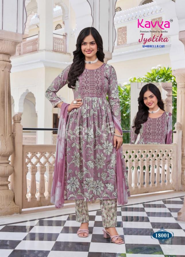 JYOTI VOL 18 BY KAVYA DISPLAYS STITCH DRESSES WITH BOTTOM AND DUPATTA