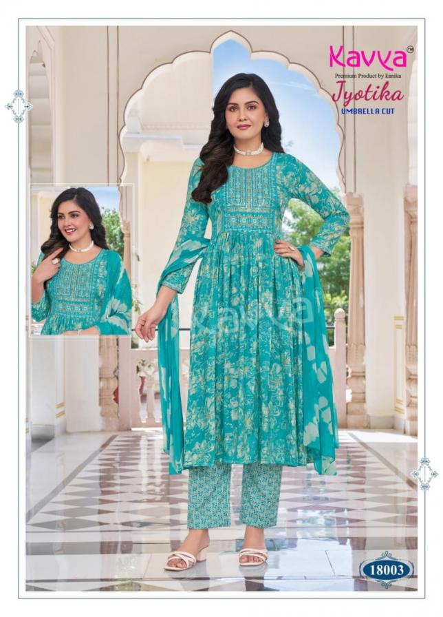 JYOTI VOL 18 BY KAVYA DISPLAYS STITCH DRESSES WITH BOTTOM AND DUPATTA