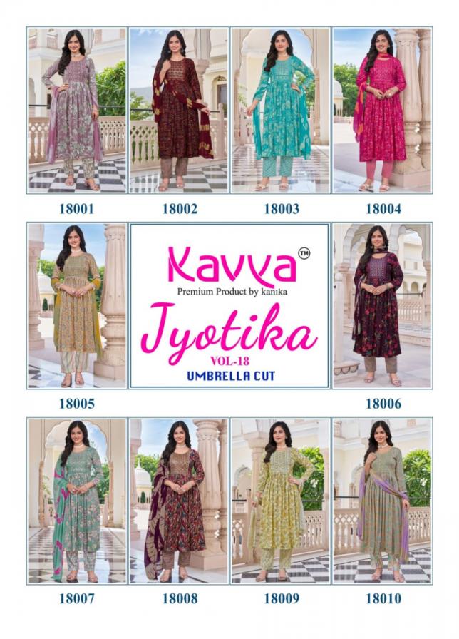 JYOTI VOL 18 BY KAVYA DISPLAYS STITCH DRESSES WITH BOTTOM AND DUPATTA