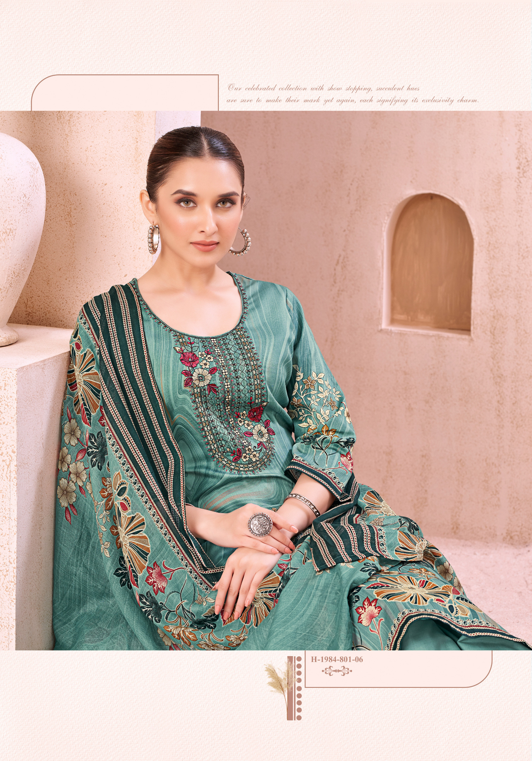 HARSHIT FASHION FARHEEN WHOLESALE PURE JAM COTTON PRINT WITH FANCY EMBROIDERY CLASSIC DRESS MATERIAL